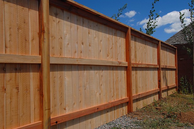Inside view of 6' redwood/cedar privacy fence